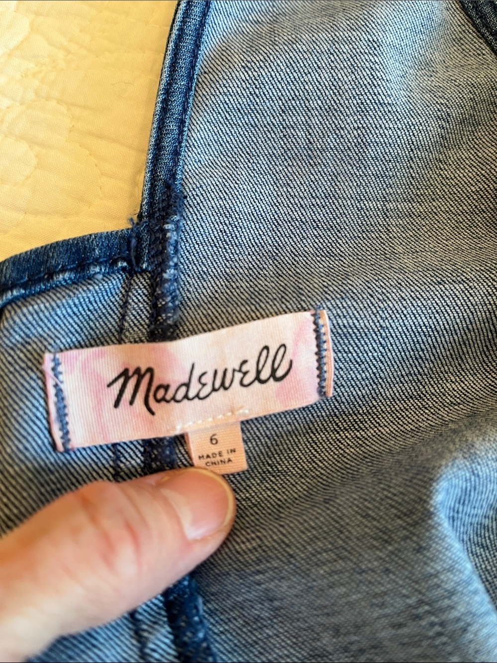 Madewell Denim Dress Cut Outs Sleeveless Women’s 6 Blue Pockets Coastal Cowgirl - Picture 3 of 17